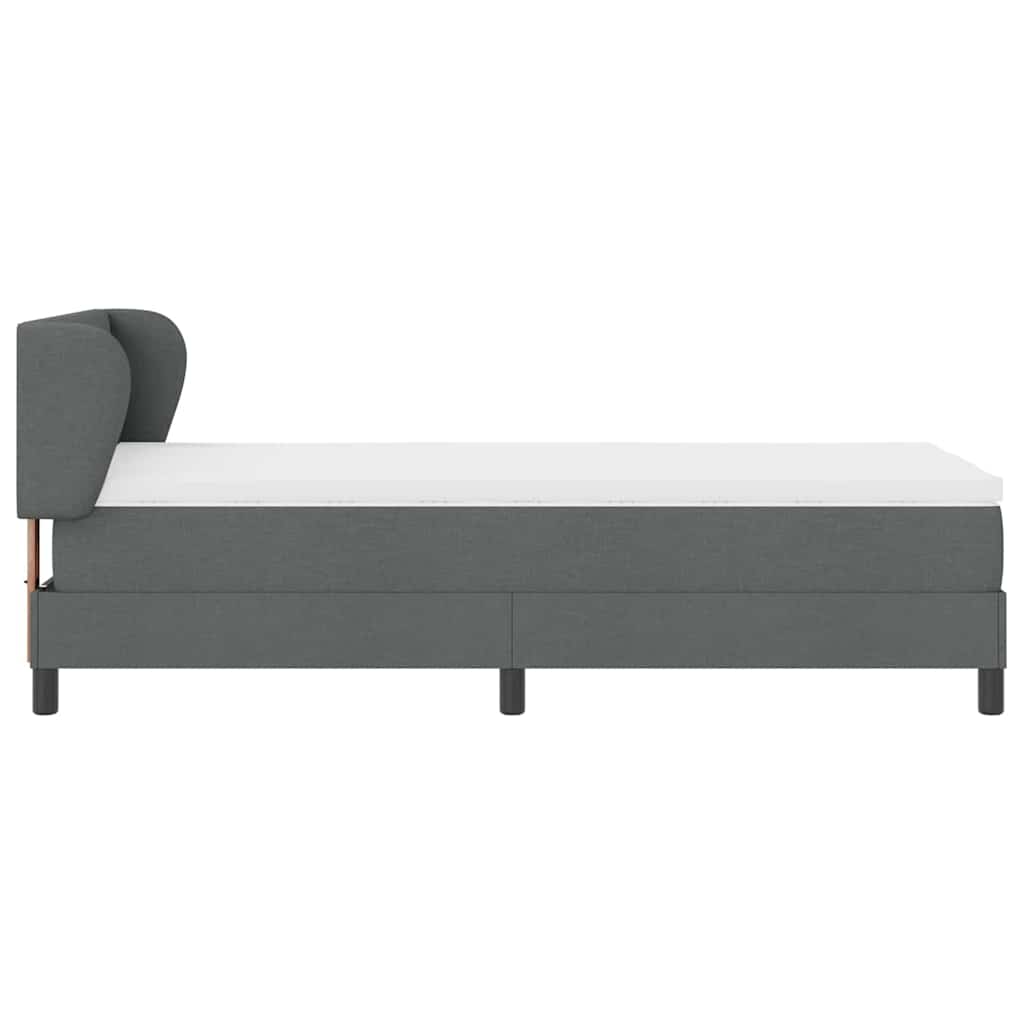 Krevet s opruga kutije Tamno siva 90 x 200 cm tkanina