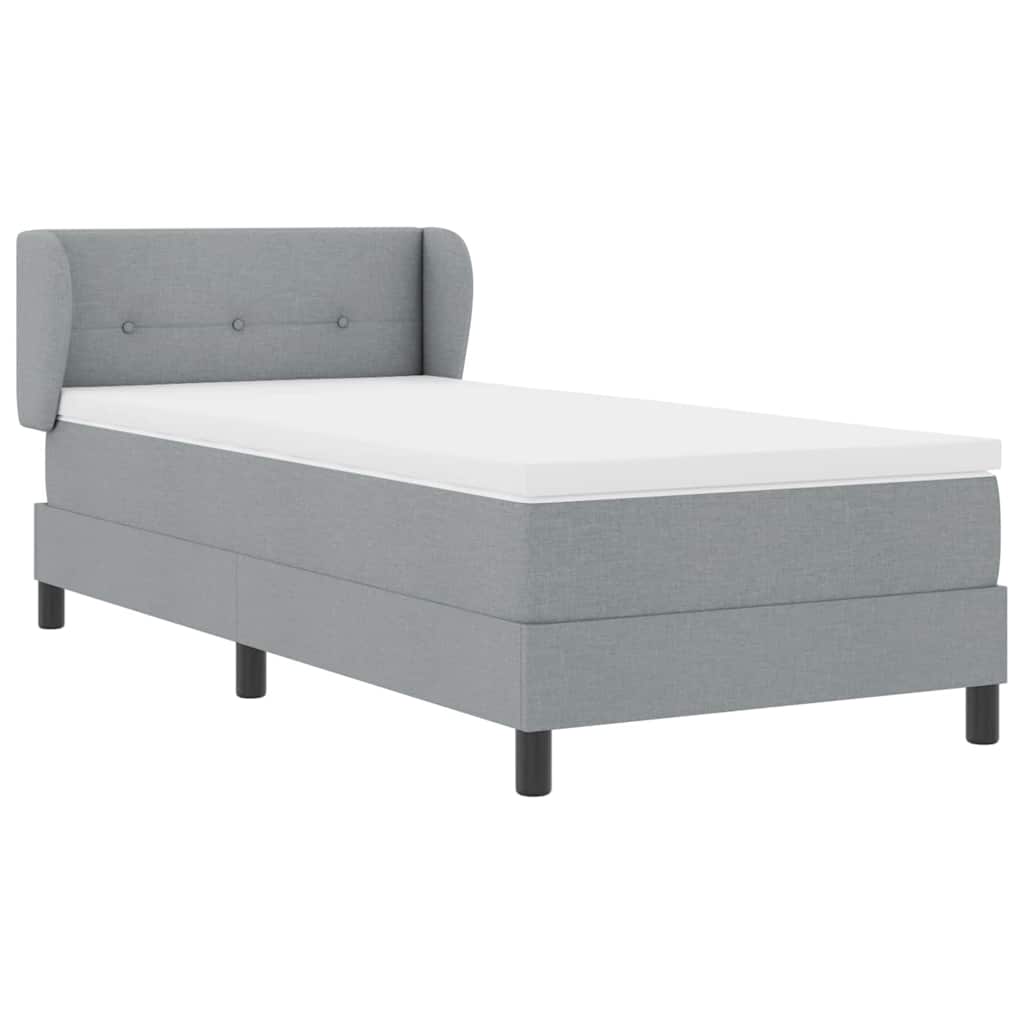 Krevet s opruga kutije Svjetlosiva 100 x 200 cm tkanina