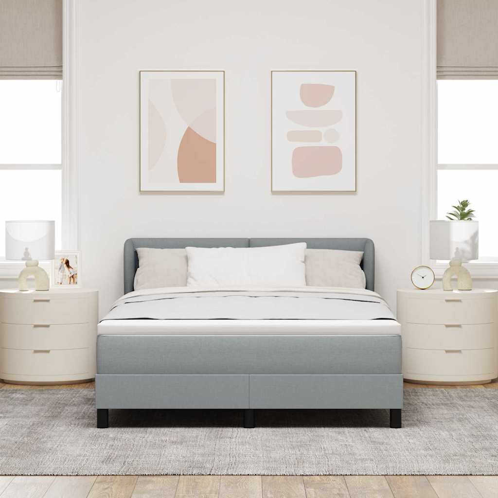 Krevet s opruga kutije Svjetlosiva 160 x 200 cm tkanina