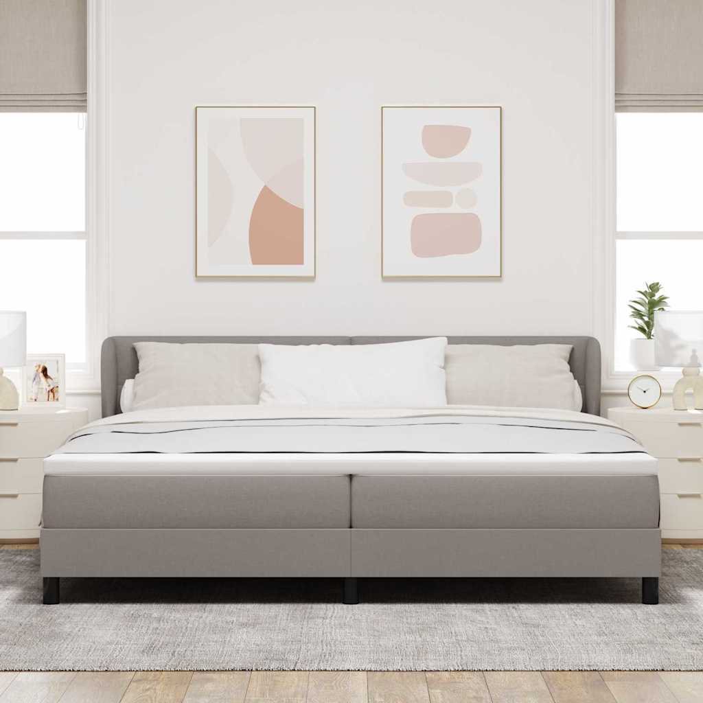 Krevet s opruga kutije Sivo-smeđa 200 x 200 cm tkanina