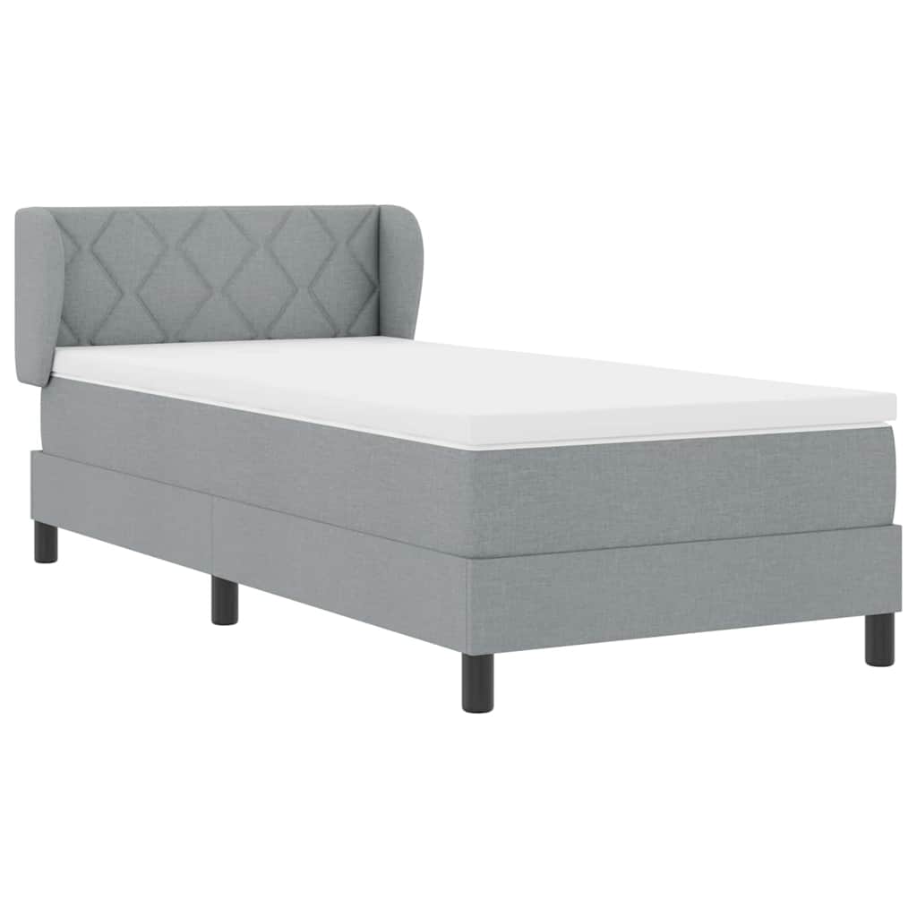 Krevet s opruga kutije Svjetlosiva 90 x 190 cm tkanina
