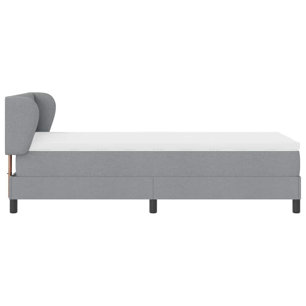 Krevet s opruga kutije Svjetlosiva 90 x 190 cm tkanina