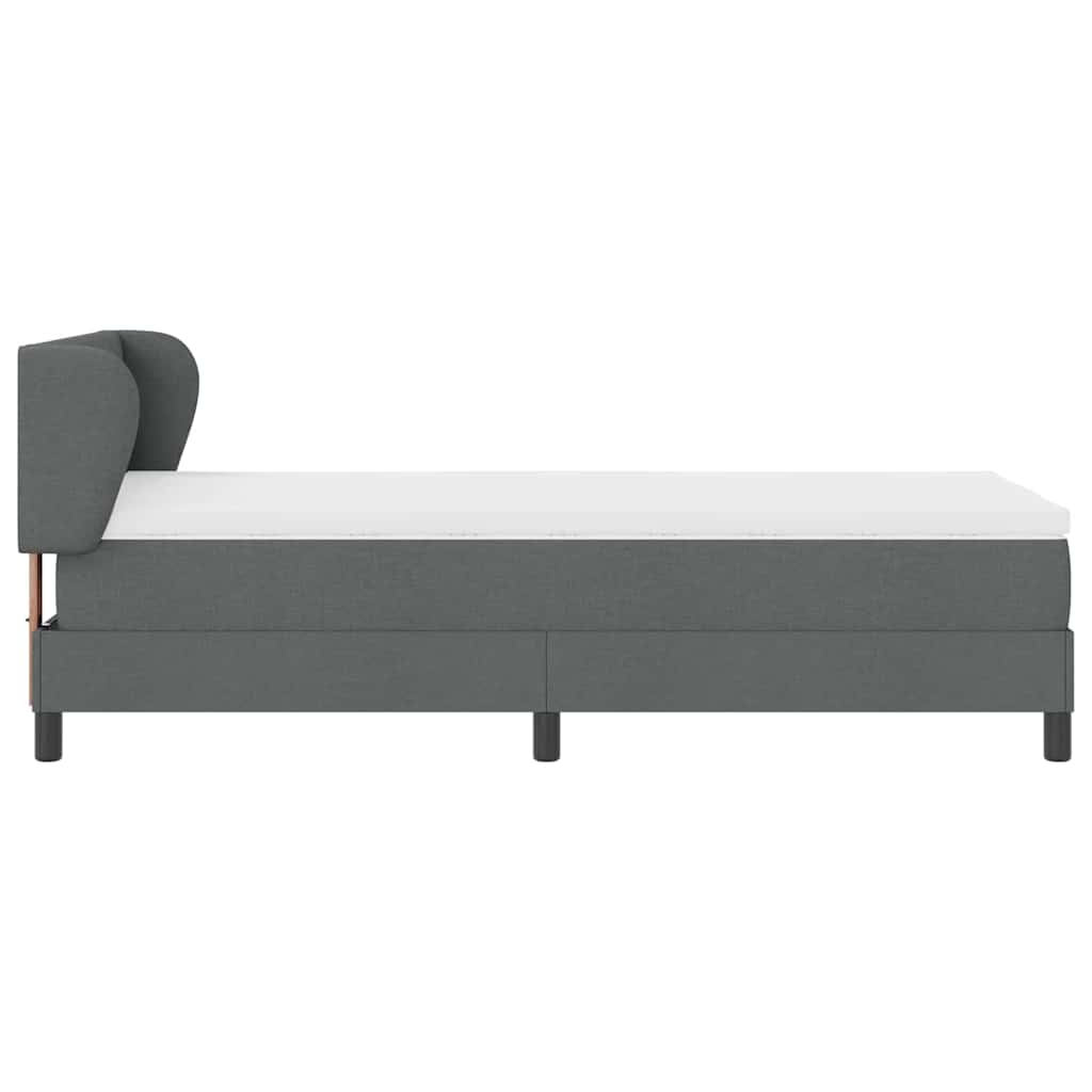 Krevet s opruga kutije Tamno siva 90 x 190 cm tkanina