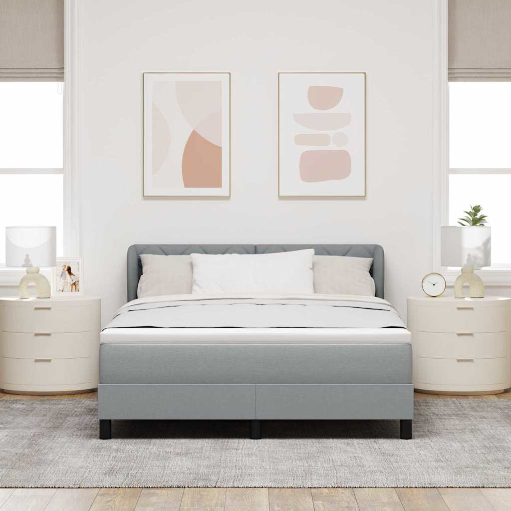Krevet s opruga kutije Svjetlosiva 160 x 200 cm tkanina