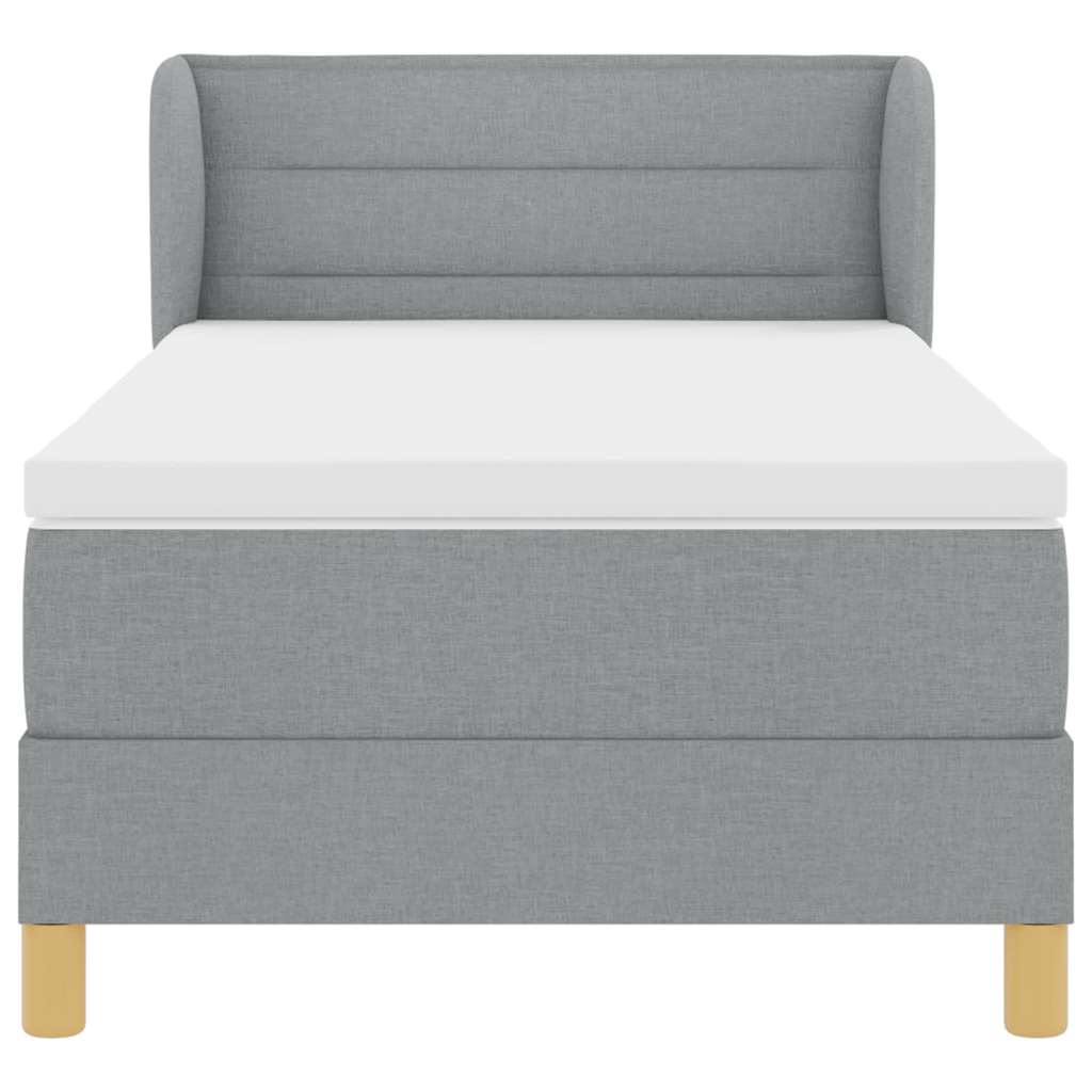 Krevet s opruga kutije Svjetlosiva 80 x 200 cm tkanina