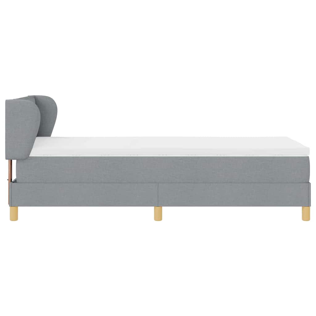 Krevet s opruga kutije Svjetlosiva 90 x 190 cm tkanina