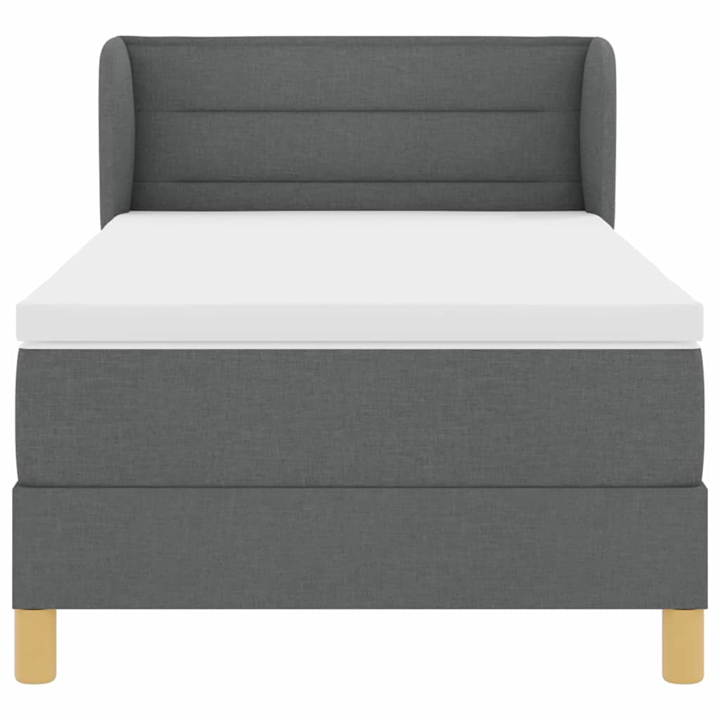 Krevet s opruga kutije Tamno siva 90 x 190 cm tkanina