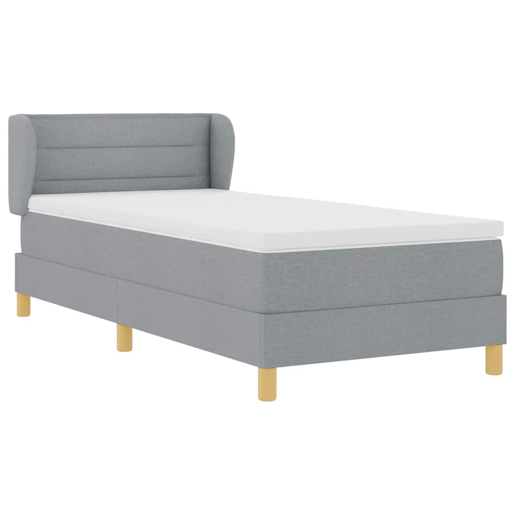 Krevet s opruga kutije Svjetlosiva 90 x 200 cm tkanina