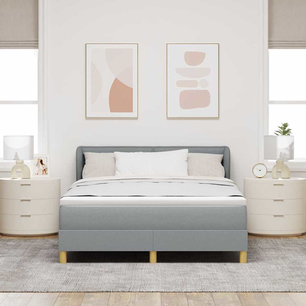 Krevet s opruga kutije Svjetlosiva 140 x 190 cm tkanina