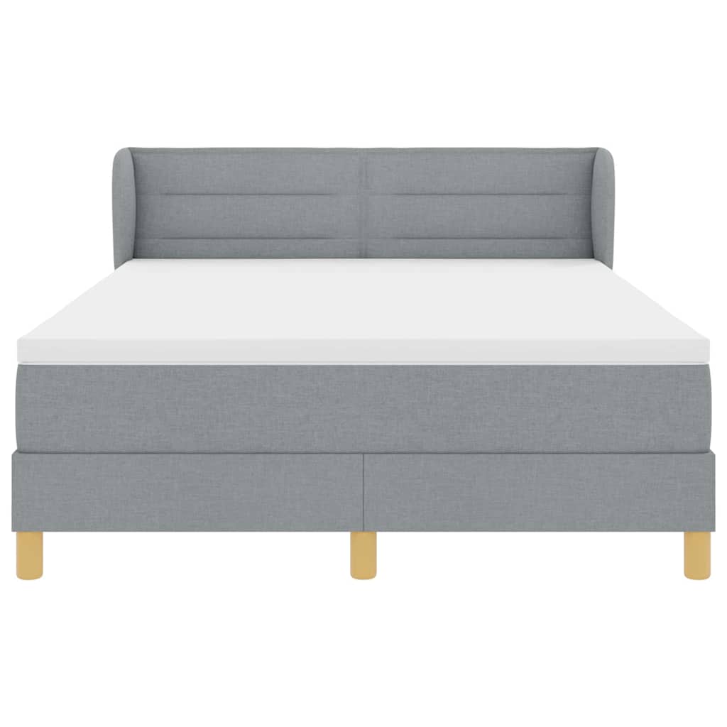 Krevet s opruga kutije Svjetlosiva 140 x 190 cm tkanina