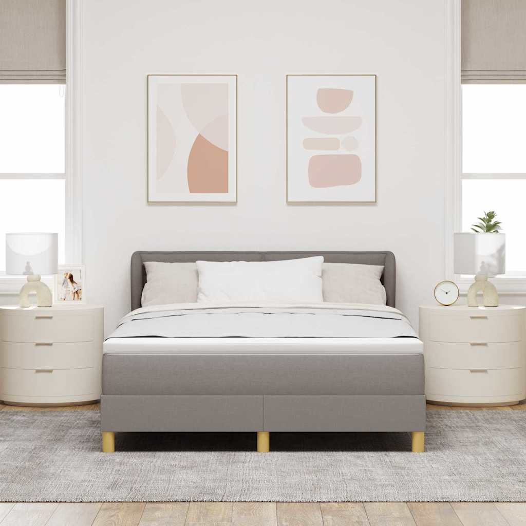 Krevet s opruga kutije Sivo-smeđa 160 x 200 cm tkanina