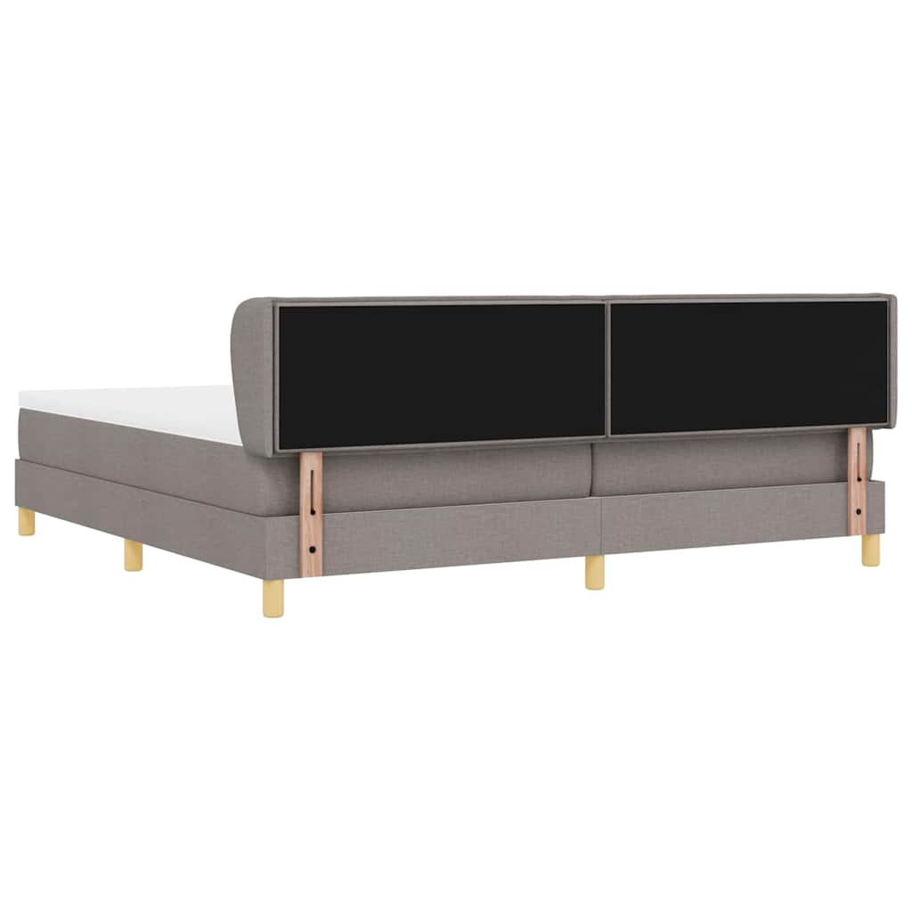 Krevet s opruga kutije Sivo-smeđa 200 x 200 cm tkanina