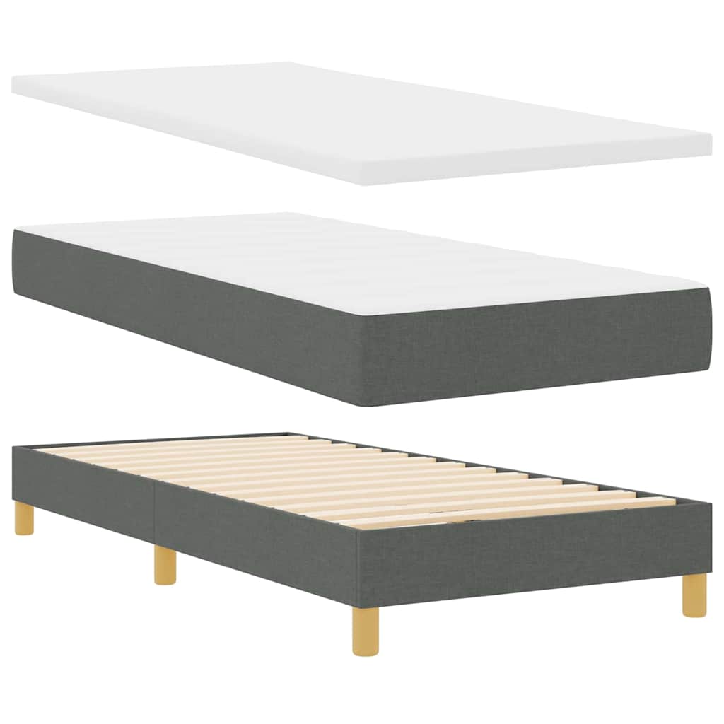 Krevet s opruga kutije Tamno siva 80 x 200 cm tkanina
