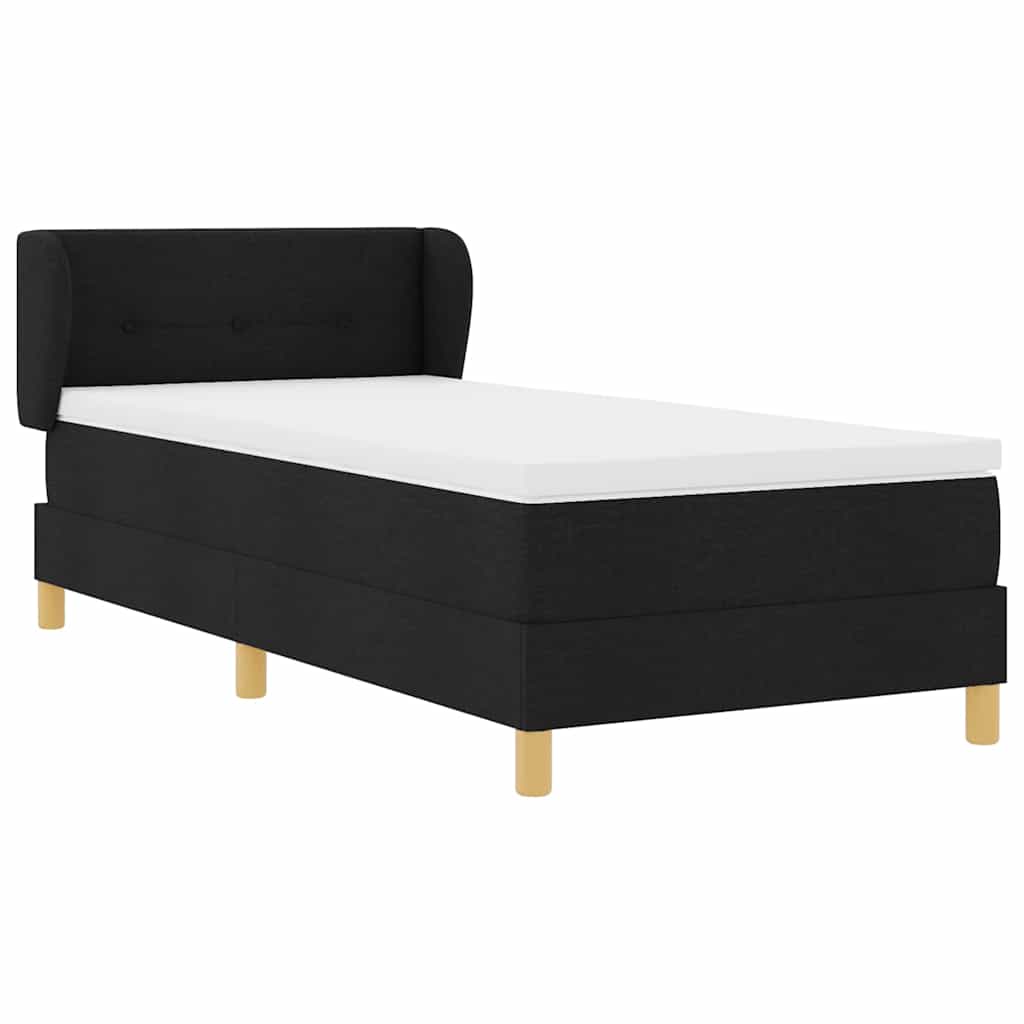 Krevet s opruga kutije s uzglavljem Crna 100 x 200 cm tkanina