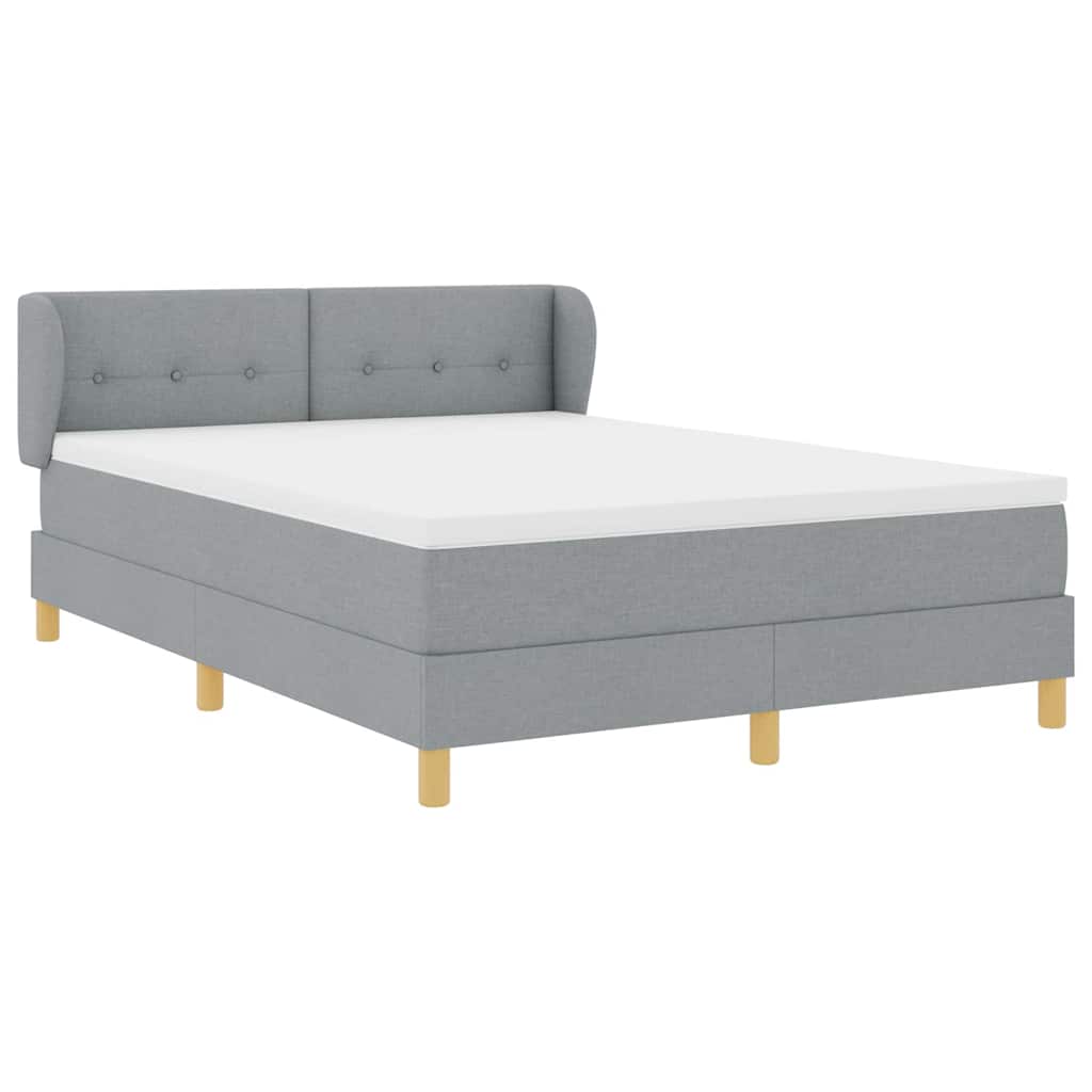 Krevet s opruga kutije Svjetlosiva 140 x 190 cm tkanina