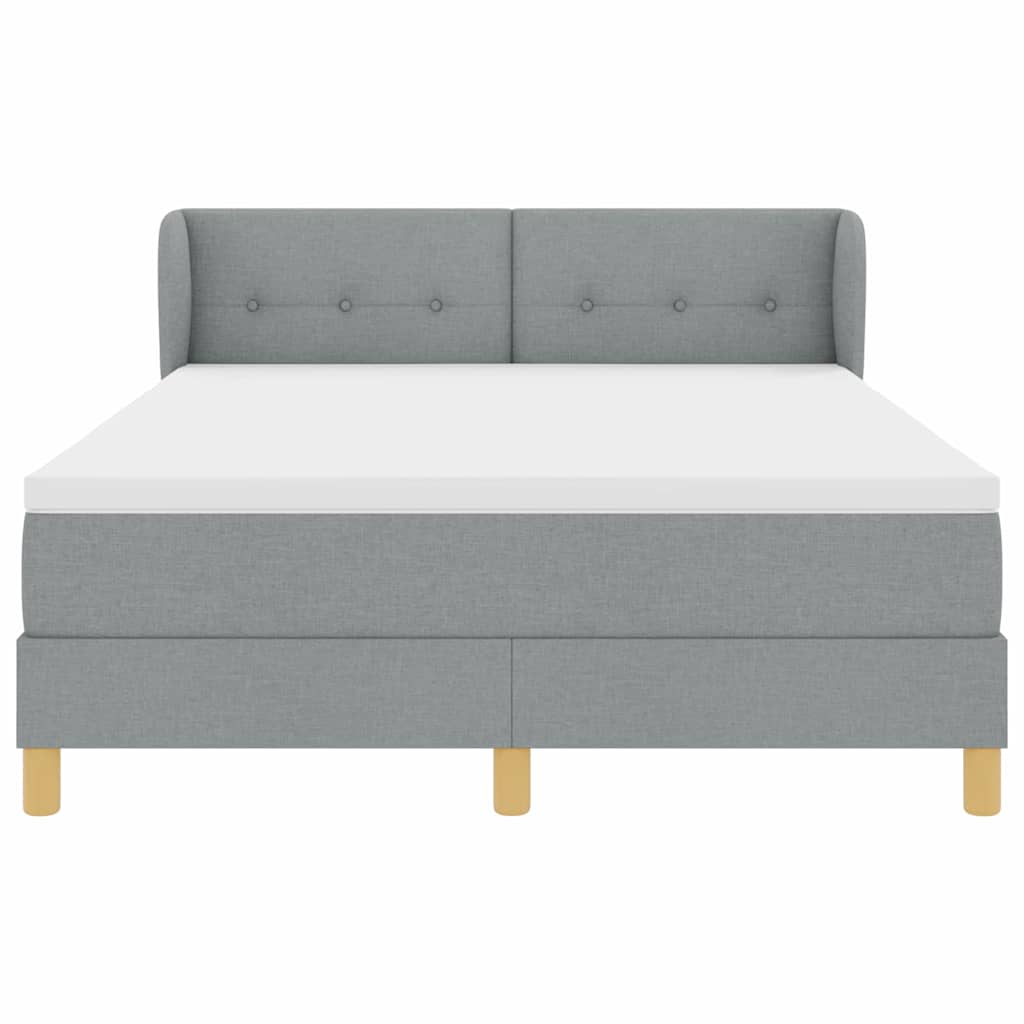 Krevet s opruga kutije Svjetlosiva 140 x 190 cm tkanina