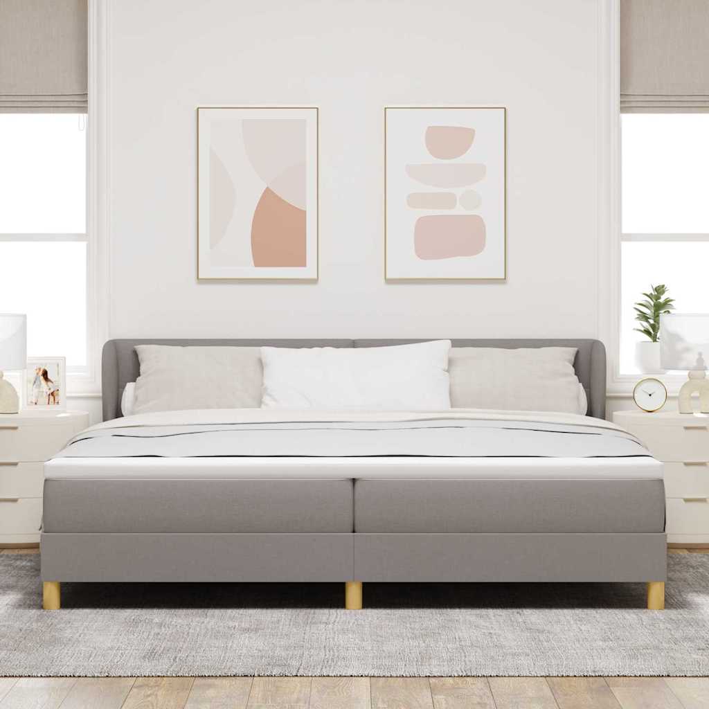 Krevet s opruga kutije Sivo-smeđa 200 x 200 cm tkanina