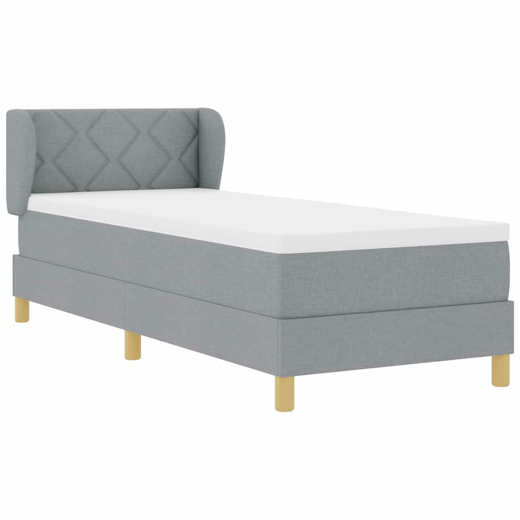 Krevet s opruga kutije Svjetlosiva 80 x 200 cm tkanina