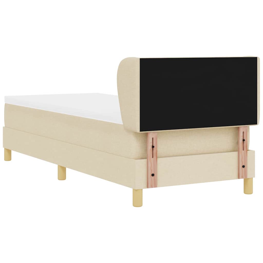 Krevet s opruga kutije s uzglavljem Krema 80 x 200 cm tkanina