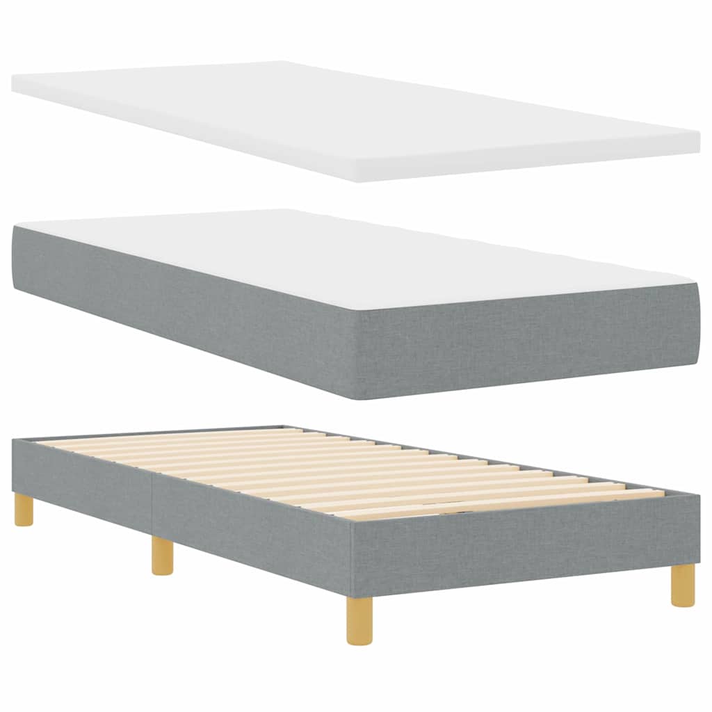 Krevet s opruga kutije Svjetlosiva 90 x 190 cm tkanina