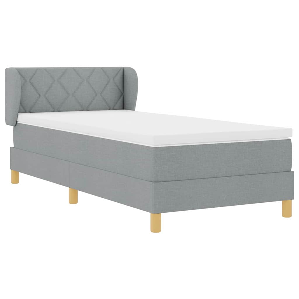 Krevet s opruga kutije Svjetlosiva 90 x 190 cm tkanina