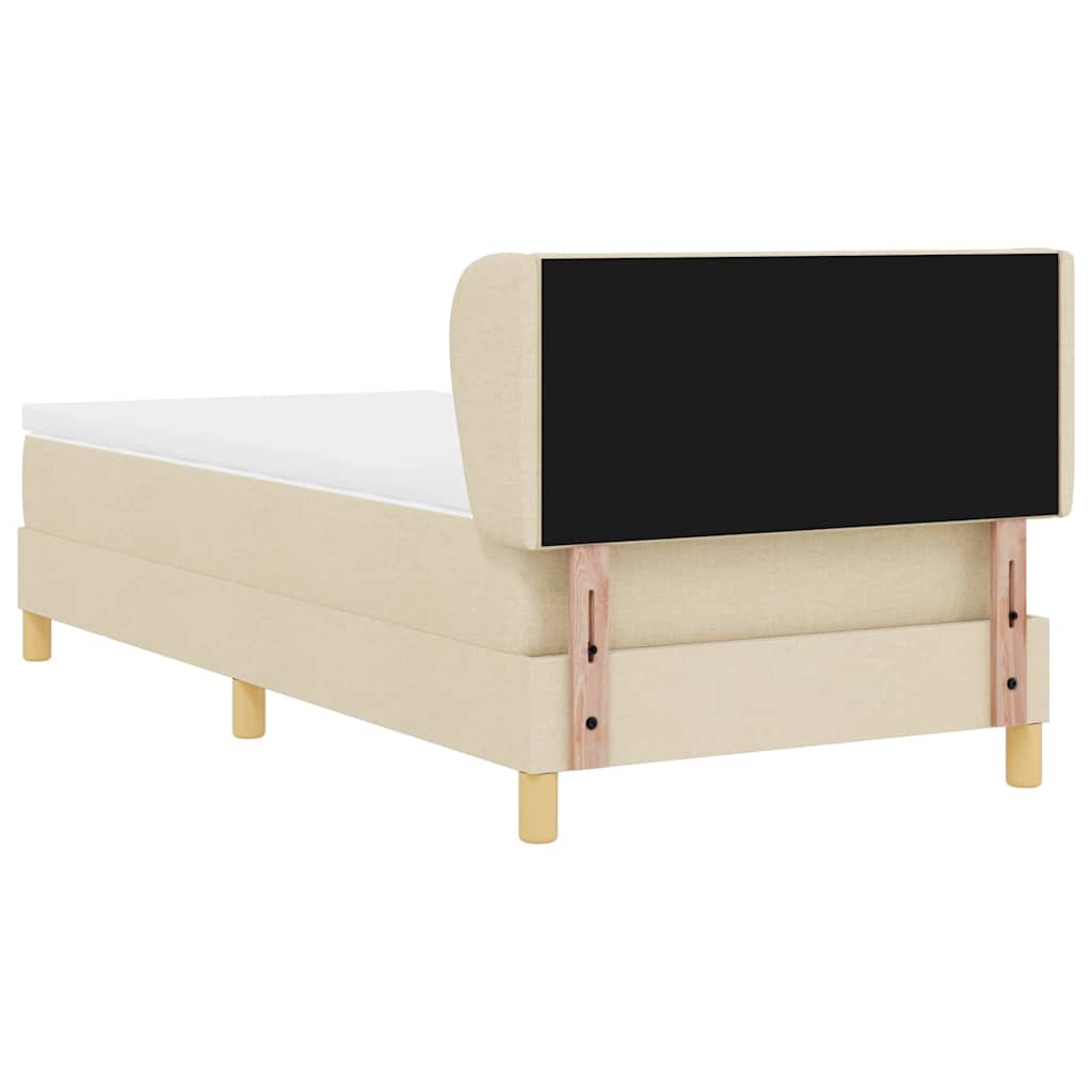 Krevet s opruga kutije s uzglavljem Krema 90 x 190 cm tkanina
