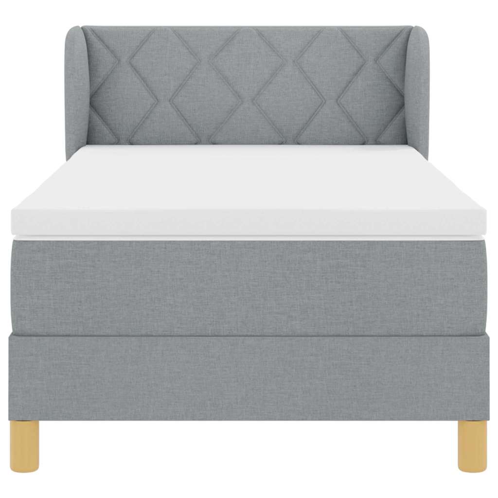 Krevet s opruga kutije Svjetlosiva 90 x 200 cm tkanina