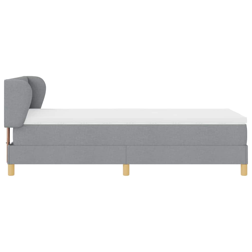 Krevet s opruga kutije Svjetlosiva 90 x 200 cm tkanina