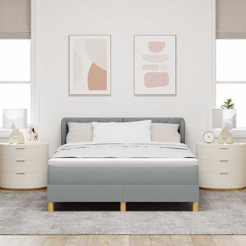 Krevet s opruga kutije Svjetlosiva 160 x 200 cm tkanina