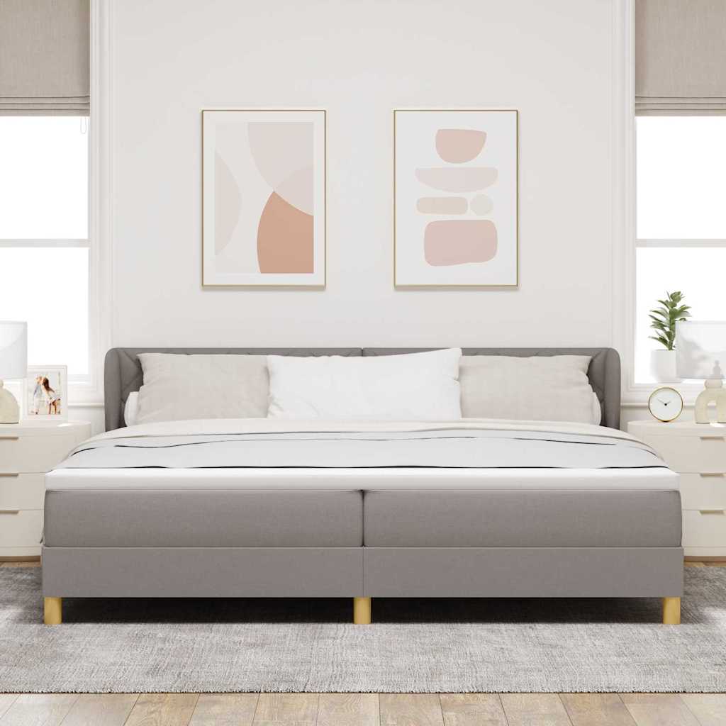 Krevet s opruga kutije Sivo-smeđa 200 x 200 cm tkanina