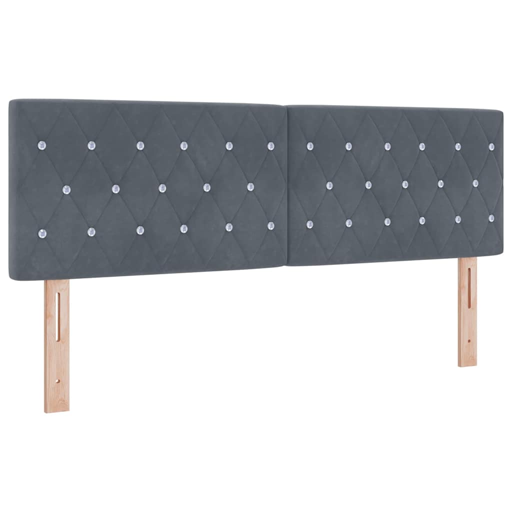 Krevet s opruga kutije Tamno siva 140 x 200 cm Baršun