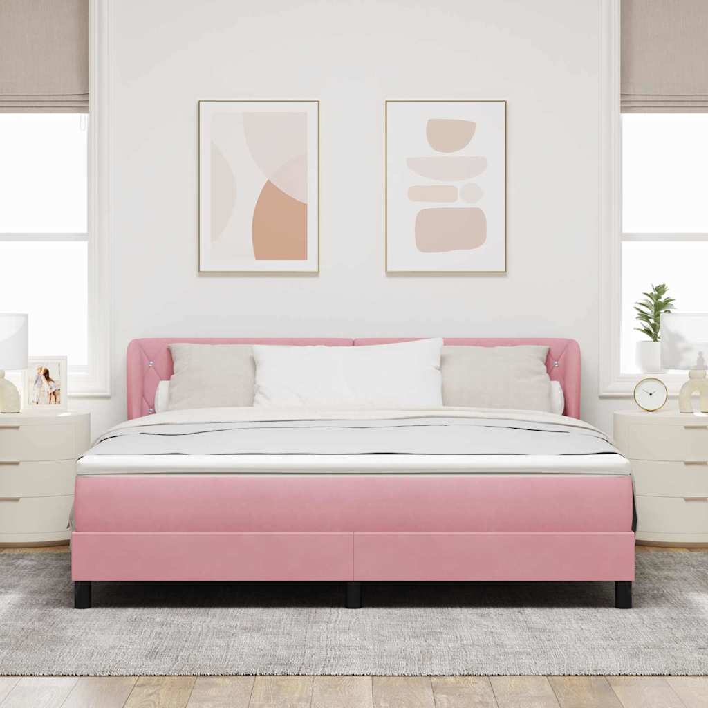 Krevet s opruga kutije Ružičasta 180 x 200 cm Baršun