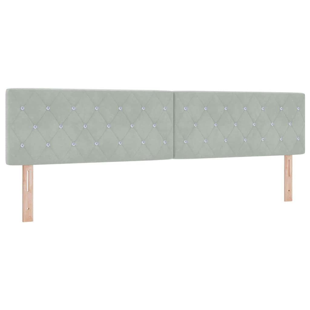 Krevet s opruga kutije Svjetlosiva 200 x 200 cm Baršun