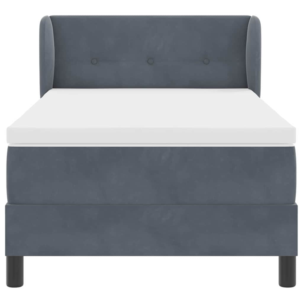 Krevet s opruga kutije Tamno siva 90 x 190 cm Baršun