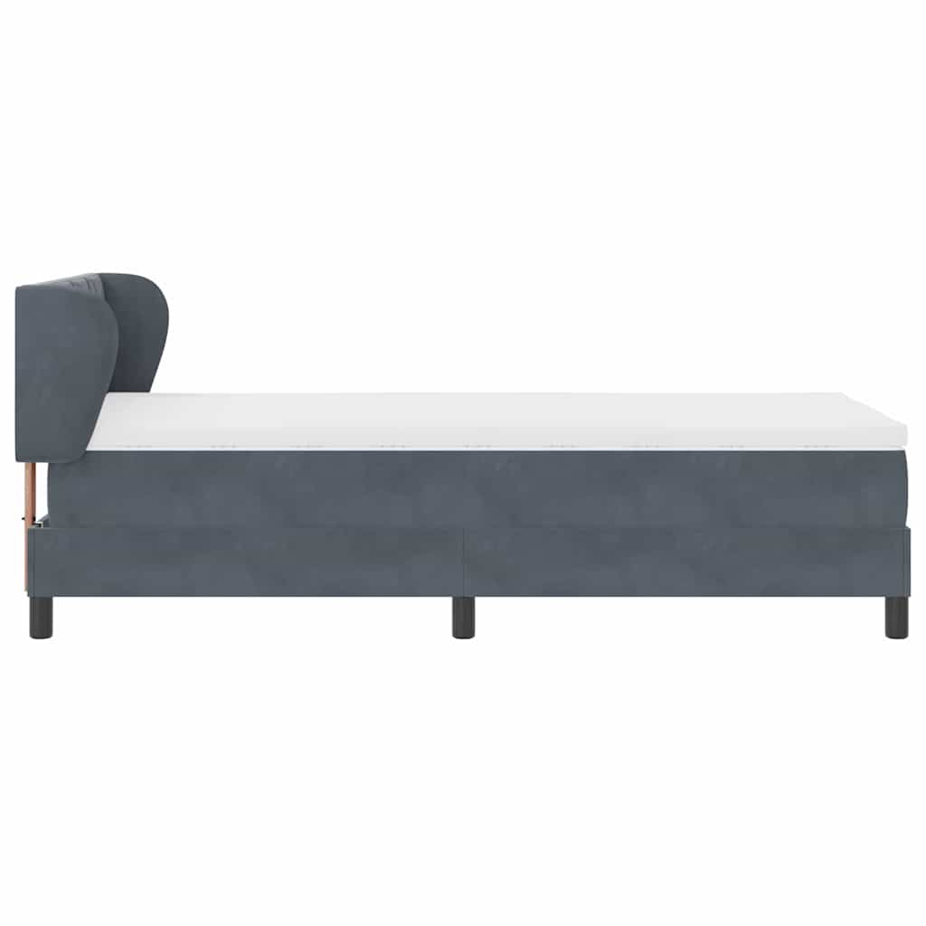 Krevet s opruga kutije Tamno siva 90 x 190 cm Baršun