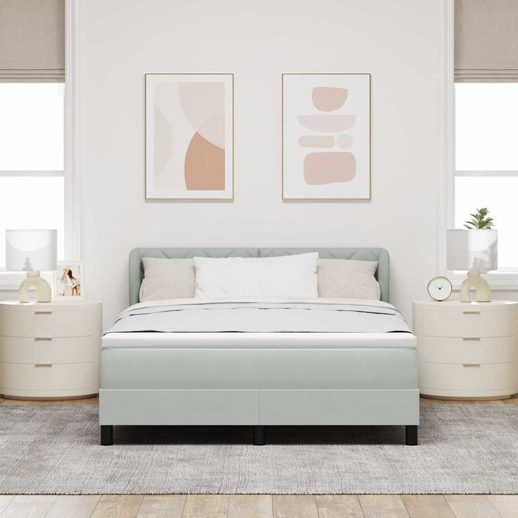 Krevet s opruga kutije Svjetlosiva 140 x 200 cm Baršun
