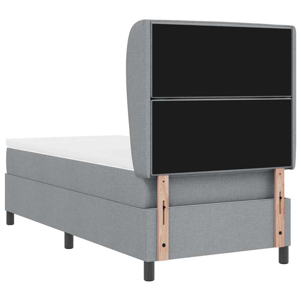 Krevet s opruga kutije Svjetlosiva 90 x 190 cm tkanina