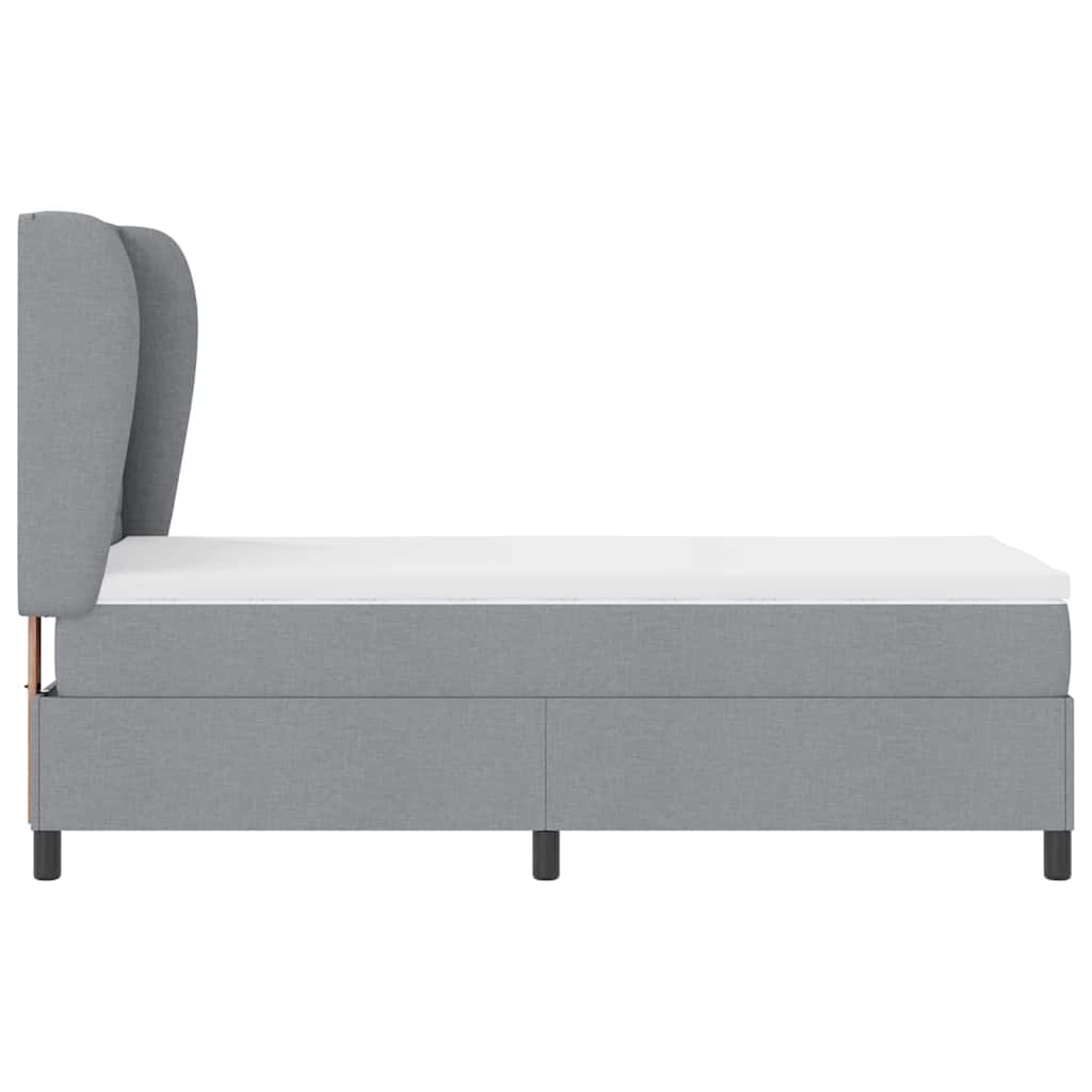 Krevet s opruga kutije Svjetlosiva 90 x 200 cm tkanina