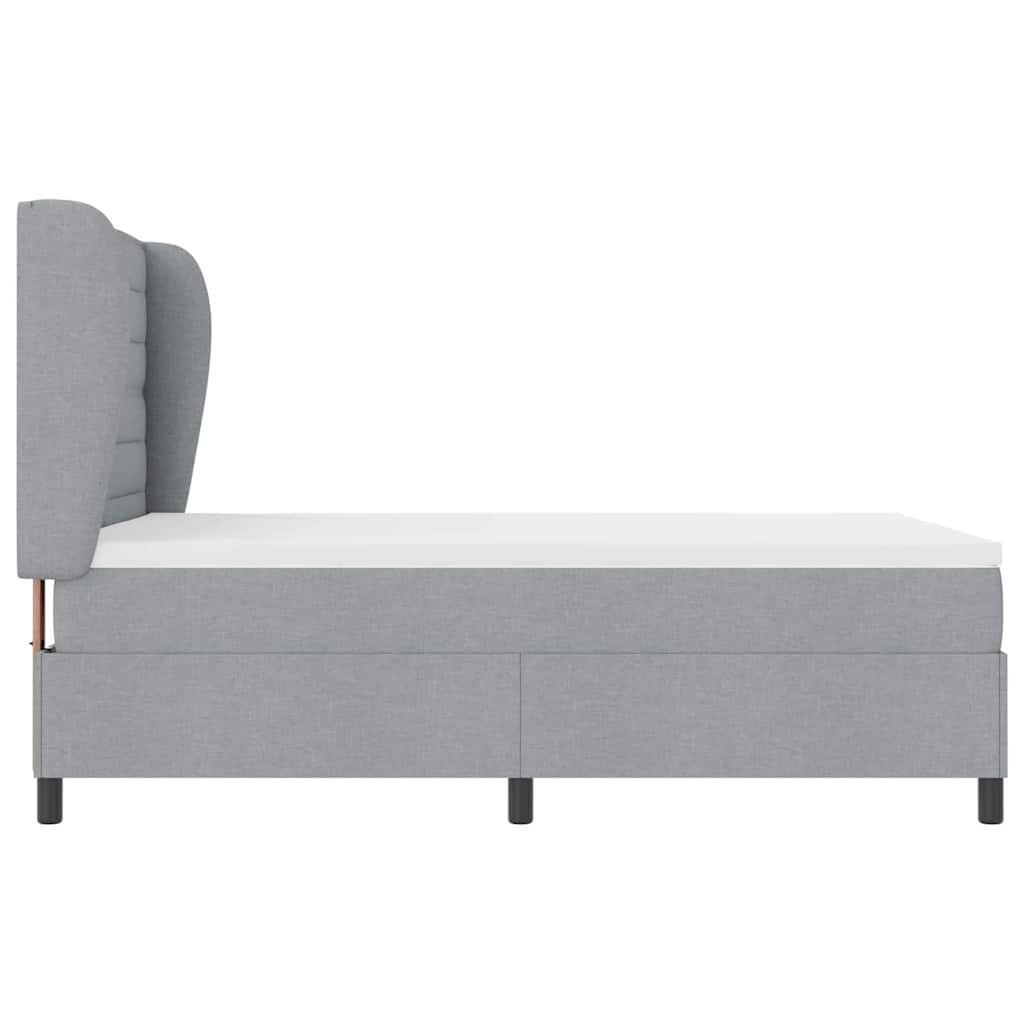 Krevet s opruga kutije Svjetlosiva 140 x 190 cm tkanina