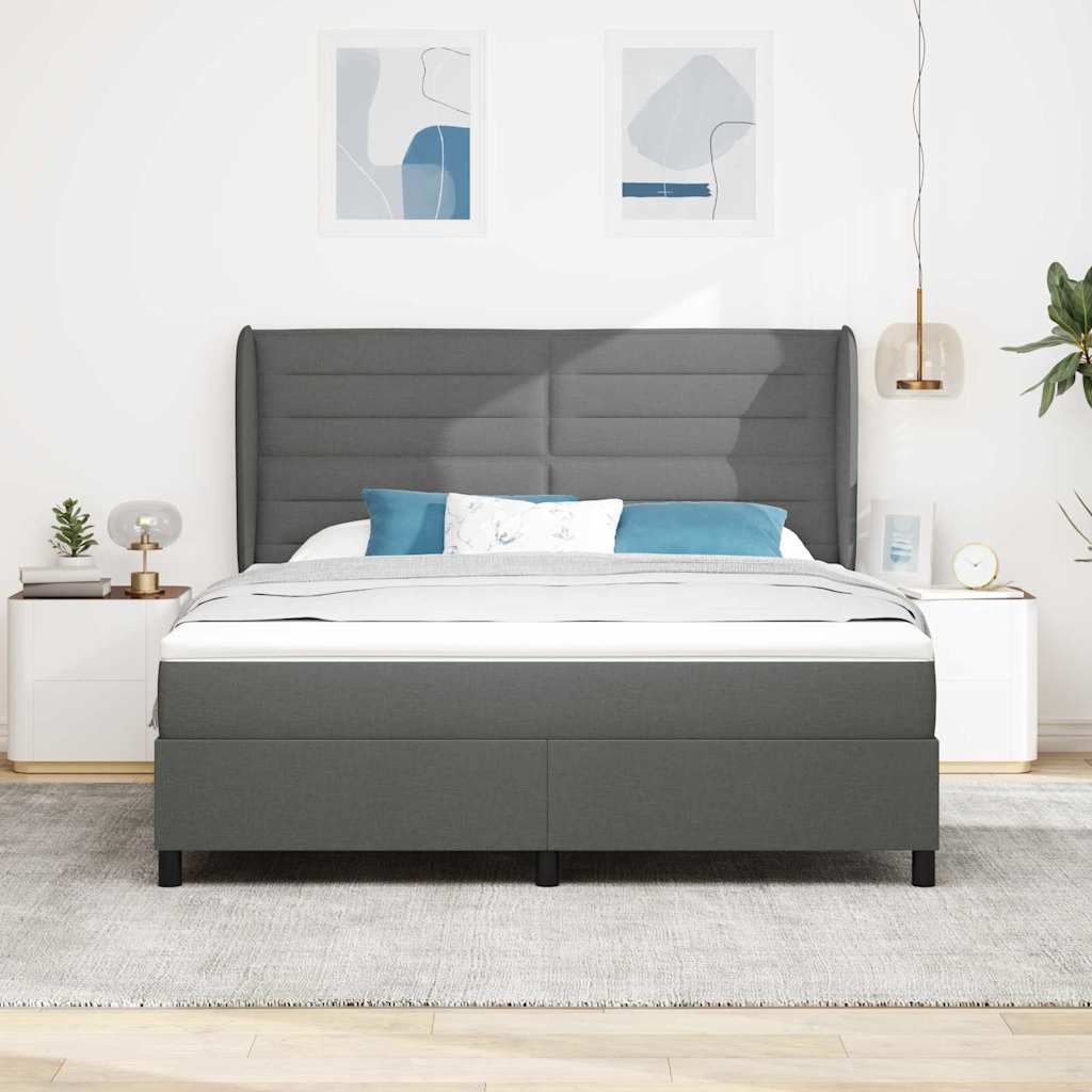 Krevet s opruga kutije Tamno siva 180 x 200 cm tkanina