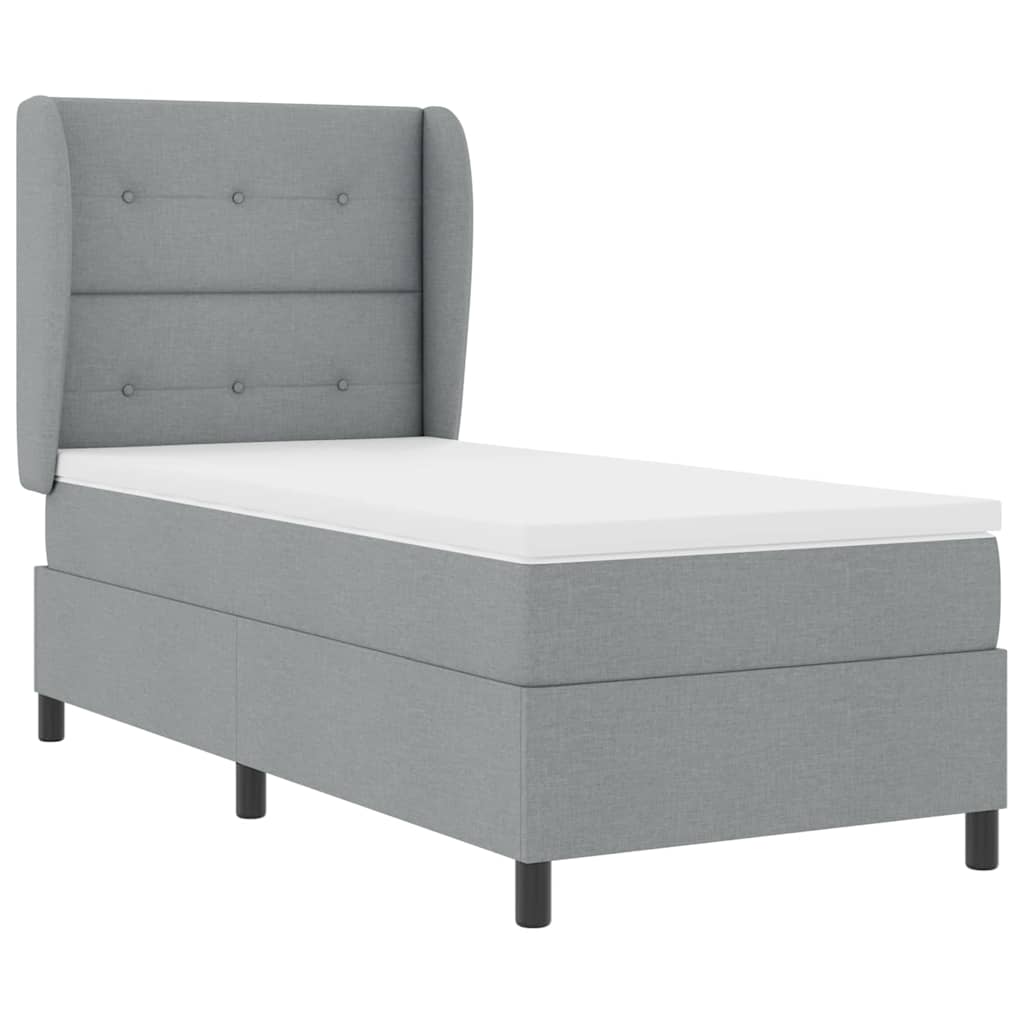 Krevet s opruga kutije Svjetlosiva 80 x 200 cm tkanina