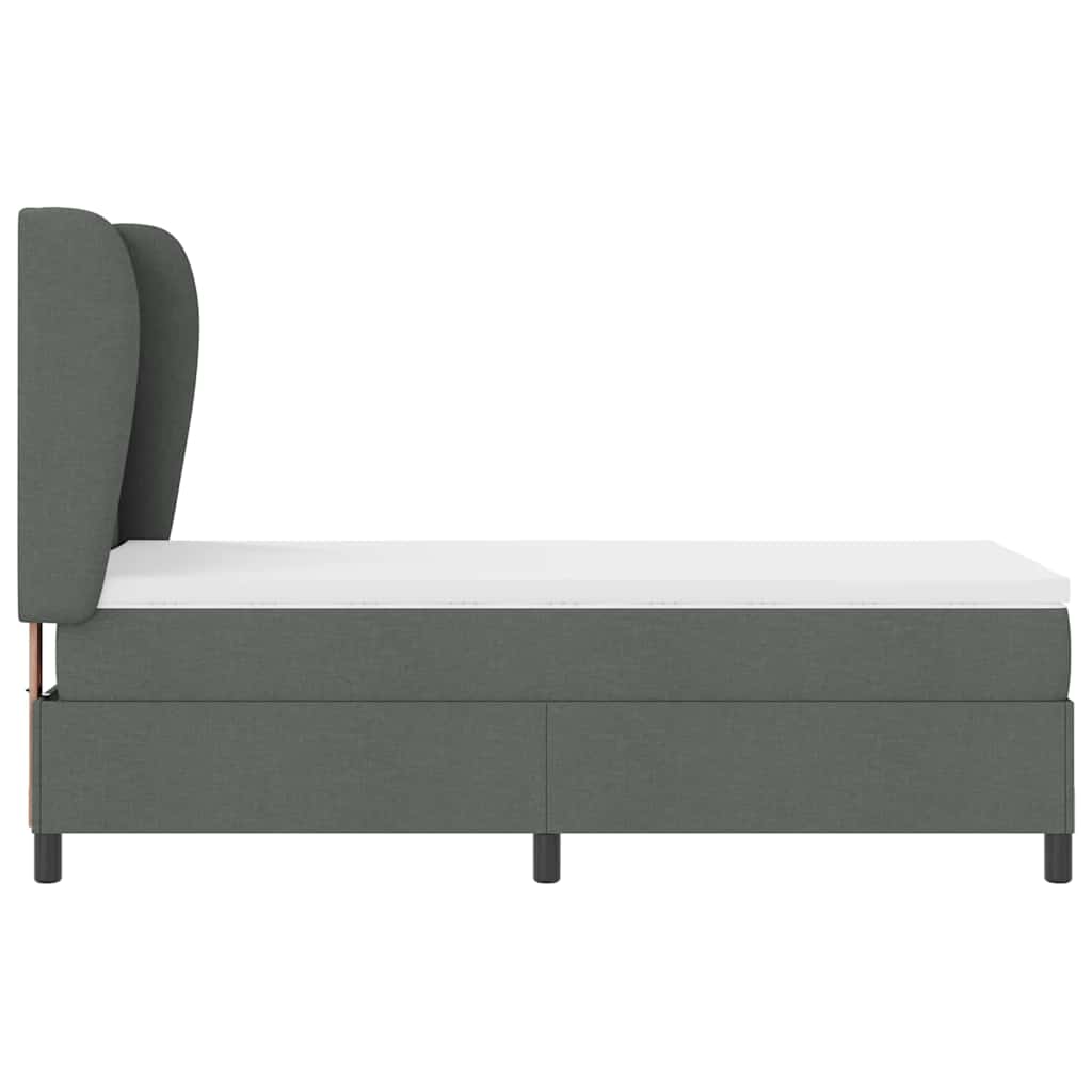 Krevet s opruga kutije Tamno siva 80 x 200 cm tkanina