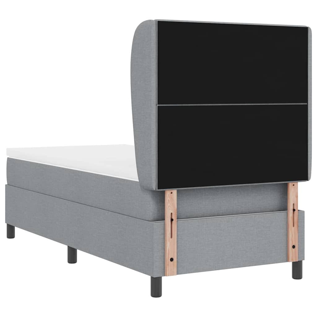 Krevet s opruga kutije Svjetlosiva 90 x 190 cm tkanina