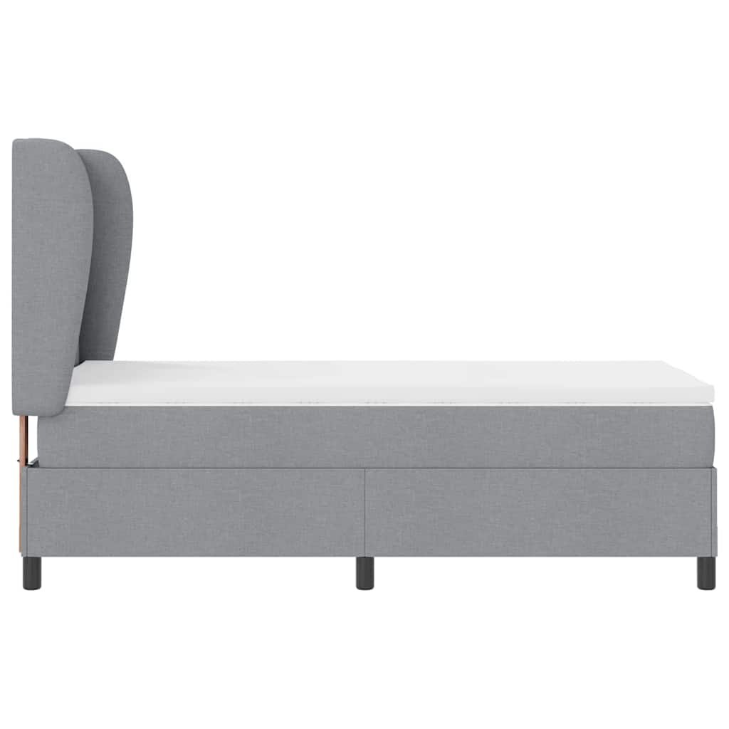 Krevet s opruga kutije Svjetlosiva 90 x 190 cm tkanina