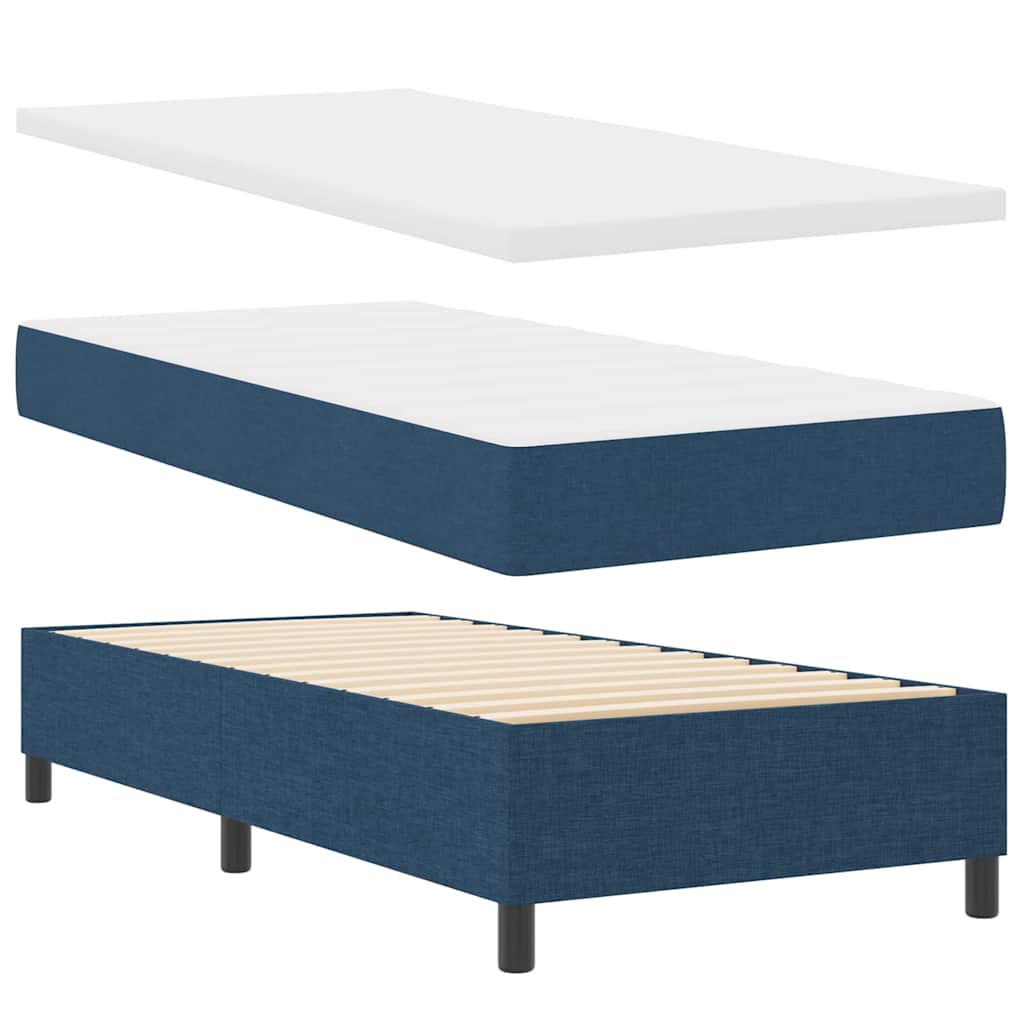 Krevet s opruga kutije s madracem Plava 100 x 200 cm tkanina