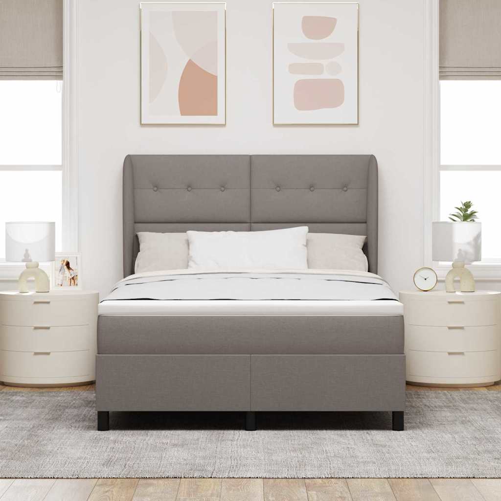 Krevet s opruga kutije Sivo-smeđa 140 x 190 cm tkanina