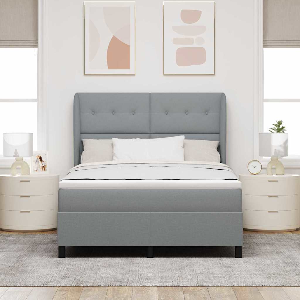 Krevet s opruga kutije Svjetlosiva 160 x 200 cm tkanina