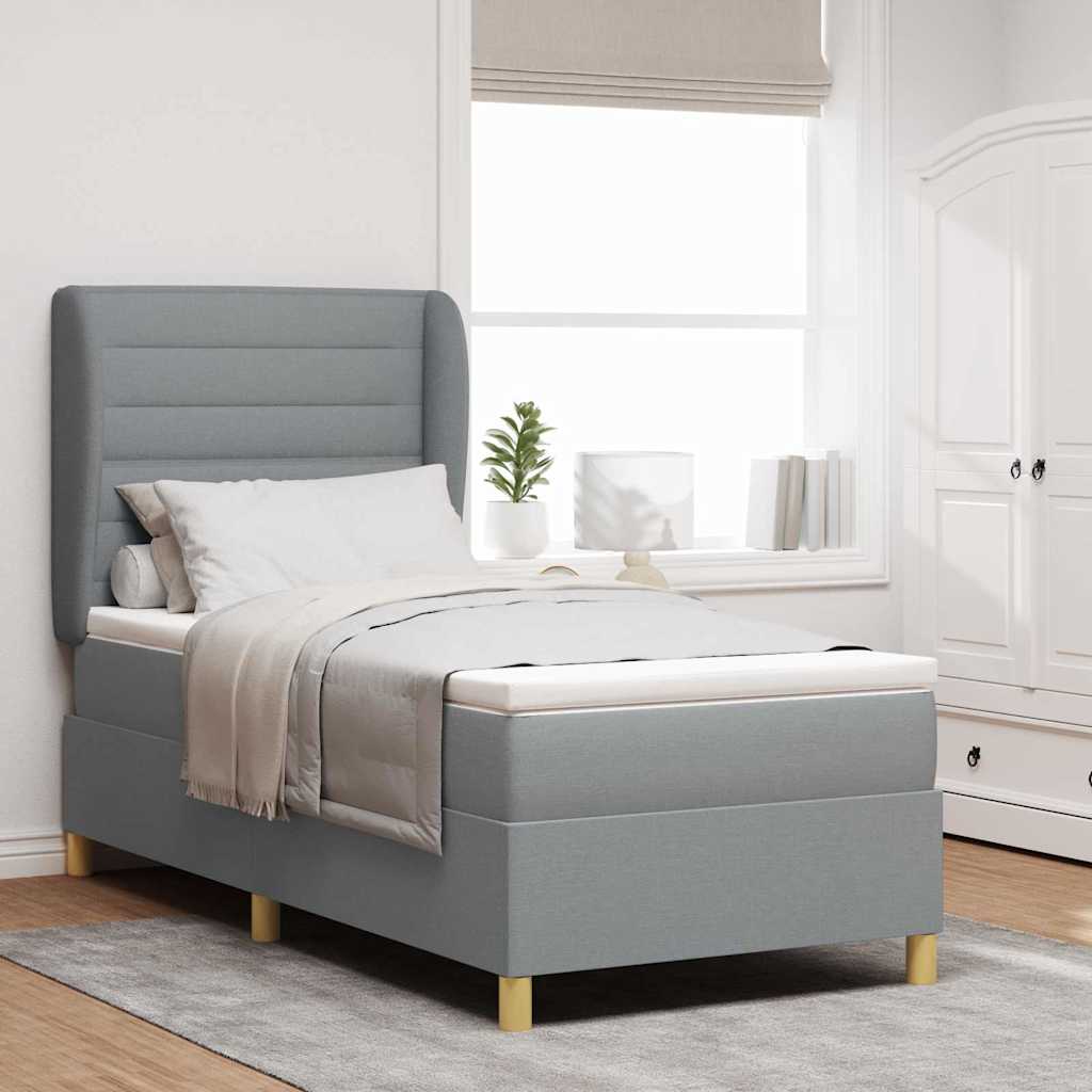 Krevet s opruga kutije Svijetlo siva 200 x 80 cm tkanina