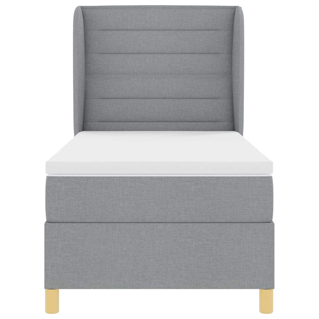 Krevet s opruga kutije Svijetlo siva 200 x 80 cm tkanina