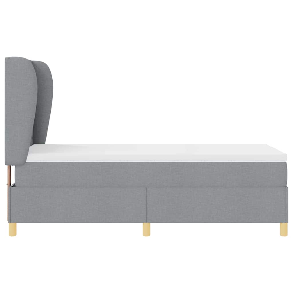 Krevet s opruga kutije Svijetlo siva 200 x 80 cm tkanina